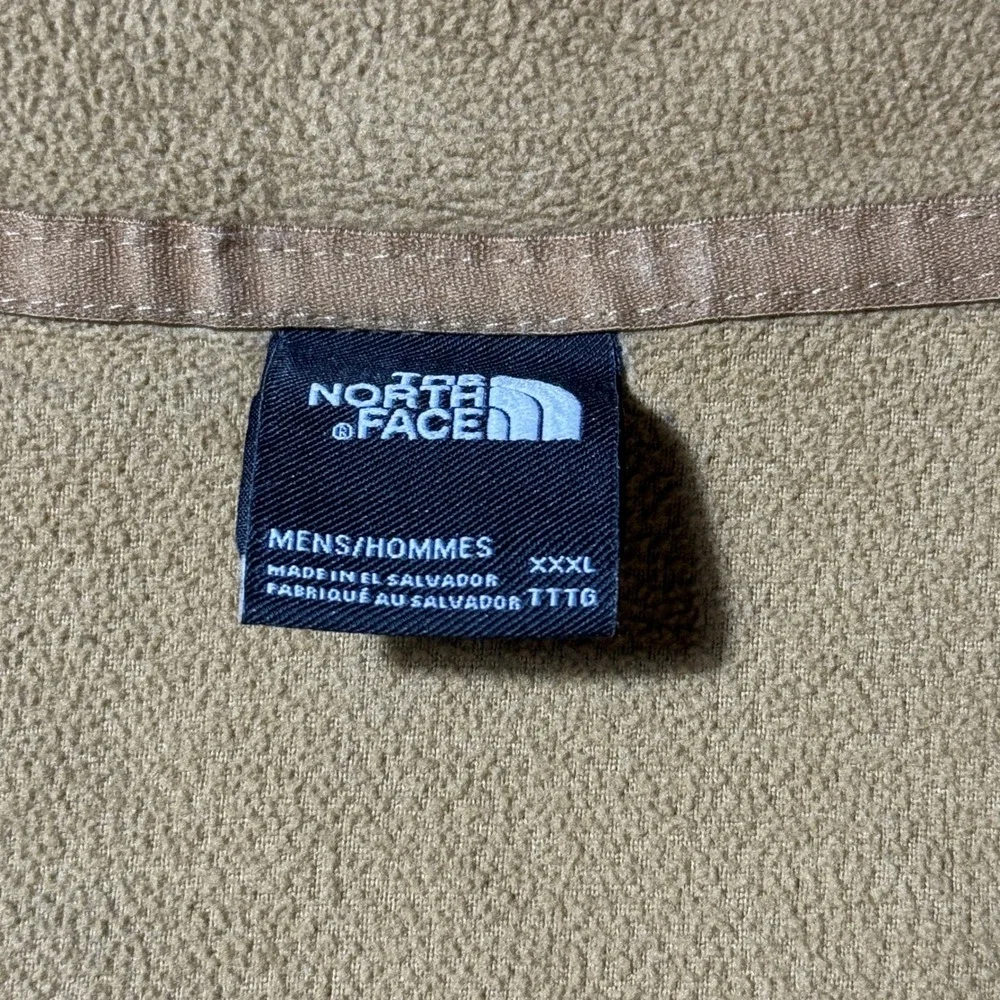 Y2K The North Face 3XL Tan Brown Colorblock Quarter Zip Fleece Pullover